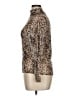 Bar III Animal Print Brown Long Sleeve Blouse Size 0X - photo 5