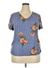 Unbranded Blue Short Sleeve Blouse Size XXL (estimated) - photo 1