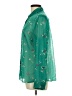Covington 100% Polyester Floral Green Teal Long Sleeve Blouse Size L - photo 5