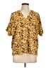 Assorted Brands Animal Print Yellow Short Sleeve Blouse Size L (estimated) - photo 1