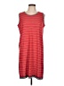 Lands' End Stripes Red Casual Dress Size 10 (estimated) - photo 1