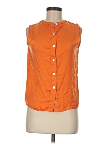 Zara Basic Sleeveless Button-Down Shirt (view 1)