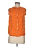 Zara Basic Orange Sleeveless Button-Down Shirt Size M - photo 1