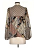 Maurices 100% Polyester Paisley Brown Long Sleeve Blouse Size S - photo 2