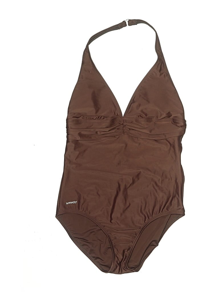 Pre-owned Speedo One Piece Swimsuit In Brown