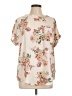 Buffalo by David Bitton 100% Polyester Floral Ivory Short Sleeve Blouse Size L - photo 1