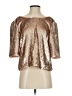 J.Crew 100% Polyester Metallic Gold 3/4 Sleeve Top Size 2 - photo 1