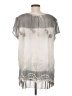 Simply Couture Silver Short Sleeve Blouse Size M - photo 2