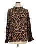 Unbranded Animal Print Brown Long Sleeve Blouse Size XL - photo 1