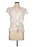 Sim & Sam 100% Rayon Ivory Short Sleeve Blouse Size L - photo 1