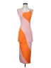 Unbranded 100% Polyester Color Block Orange Cocktail Dress Size S - photo 1