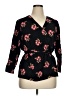 Old Navy 100% Rayon Black 3/4 Sleeve Blouse Size 1X - photo 1