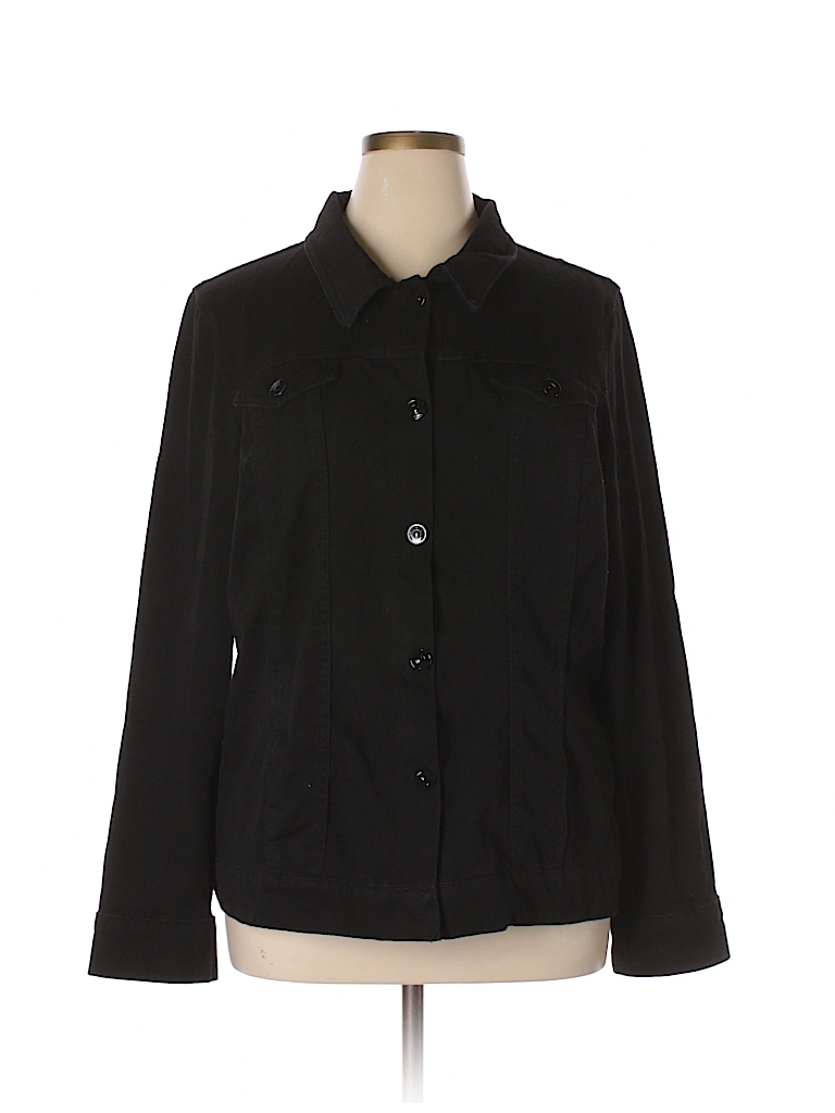 Gloria Vanderbilt 100% Cotton Black Denim Jacket Size XL - photo 1