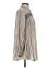 Floreat 100% Rayon Stripes Silver Long Sleeve Blouse Size S - photo 4