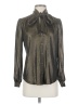J.Crew Factory Store 100% Polyester Metallic Silver Long Sleeve Blouse Size XS - photo 1