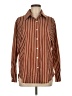 Shein Stripes Brown Long Sleeve Blouse Size M - photo 1
