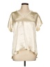 S'edge 100% Polyester Metallic Gold Short Sleeve Blouse Size L - photo 1