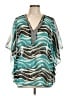 Assorted Brands Teal Short Sleeve Blouse Size L (estimated) - photo 1