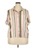 Torrid Stripes Tan Short Sleeve Blouse Size 2X Plus (2) - photo 1