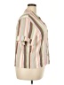 Torrid Stripes Tan Short Sleeve Blouse Size 2X Plus (2) - photo 4
