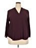 Lush 100% Polyester Burgundy 3/4 Sleeve Blouse Size XXL - photo 1