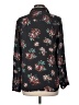 Ann Taylor LOFT 100% Polyester Floral Black Long Sleeve Blouse Size M - photo 2