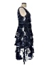 MARCHESA notte 100% Polyester Paisley Blue Cocktail Dress Size 10 - photo 4