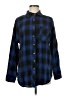 Unbranded 100% Polyester Plaid Blue Long Sleeve Blouse Size M - photo 1