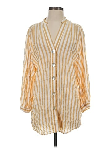Zara TRF 3/4 Sleeve Button-Down Shirt (view 1)