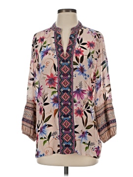 Johnny Was 3/4 Sleeve Silk Top
