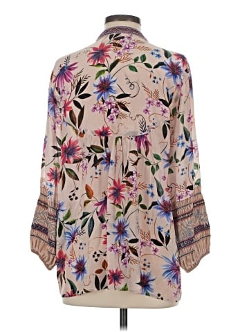 Johnny Was 3/4 Sleeve Silk Top (view 2)