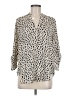 Lush 100% Polyester Animal Print Ivory 3/4 Sleeve Blouse Size M - photo 1