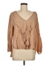Assorted Brands 100% Viscose Tan Long Sleeve Blouse One size - photo 1