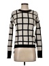 Aqua 100% Cashmere Checkered-gingham Ivory Cashmere Pullover Sweater Size XS - photo 1