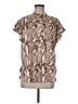 Worthington 100% Polyester Brown Short Sleeve Blouse Size M - photo 1