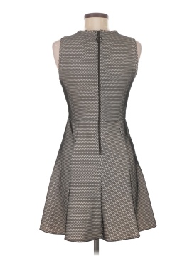 loft fit and flare dresses LOFT Strapless Navy w/ Silver Scroll Embroidery Fit & Flare Midi Dress Size 10