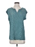 Papermoon 100% Polyester Stars Teal Short Sleeve Blouse Size S - photo 1