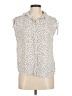 Maurices 100% Rayon Animal Print Ivory Sleeveless Button-Down Shirt Size M - photo 1