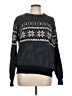 Assorted Brands Print Black Pullover Sweater Size L - photo 1