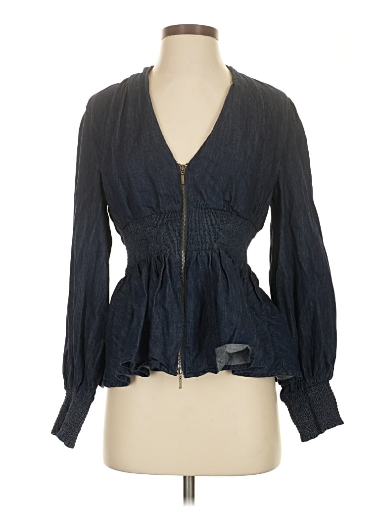 Pre-owned Maeve Long Sleeve Blouse In Blue