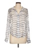 Bella Dahl 100% Rayon Stripes Silver Long Sleeve Blouse Size L - photo 1