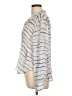 Bella Dahl 100% Rayon Stripes Silver Long Sleeve Blouse Size L - photo 5