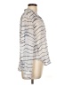 Bella Dahl 100% Rayon Stripes Silver Long Sleeve Blouse Size L - photo 4