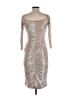 Rene Ruiz 100% Polyester Metallic Silver Cocktail Dress Size 4 - photo 2