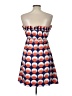 Judith March 100% Polyester Print Orange Blue Cocktail Dress Size L - photo 2