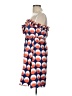Judith March 100% Polyester Print Orange Blue Cocktail Dress Size L - photo 5
