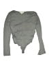 Francesca's Gray Long Sleeve Top Size L - photo 1