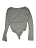 Francesca's Gray Long Sleeve Top Size L - photo 2