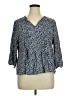 Kohl's 100% Rayon Blue 3/4 Sleeve Blouse Size 1X (estimated) - photo 1