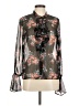 Fletch Floral Black Long Sleeve Blouse Size M - photo 1